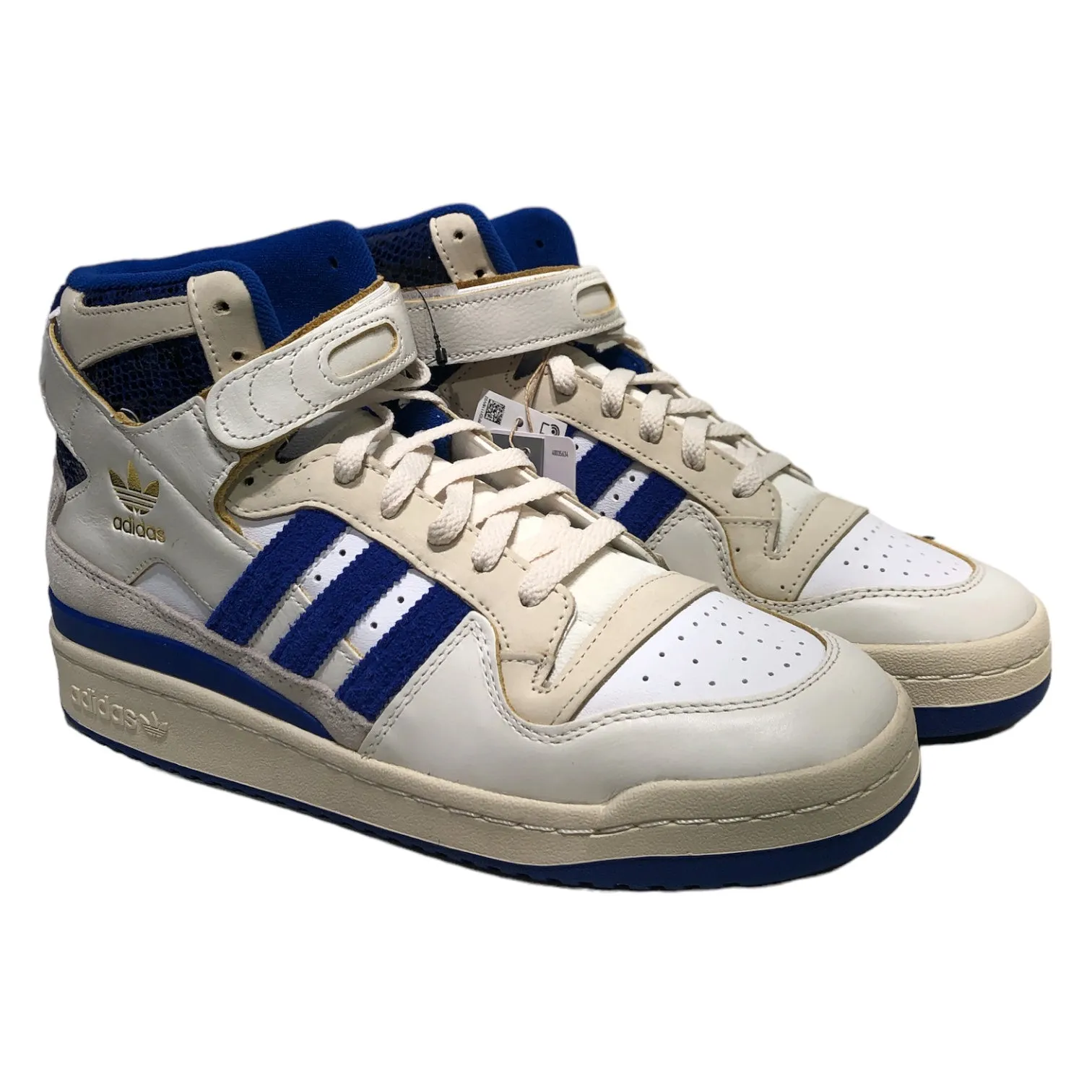 adidas/Hi-Sneakers/US 9/Stripe/WHT/blue snakeskin