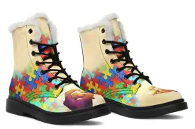 Artistic Autism Awareness Winter Boots