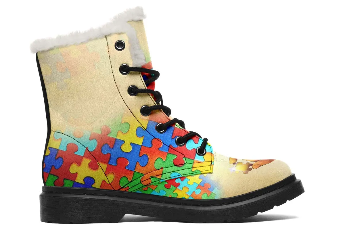 Artistic Autism Awareness Winter Boots