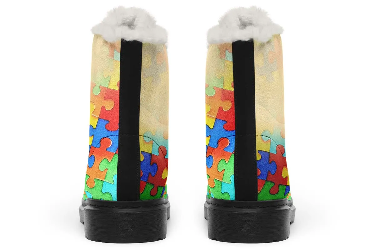 Artistic Autism Awareness Winter Boots