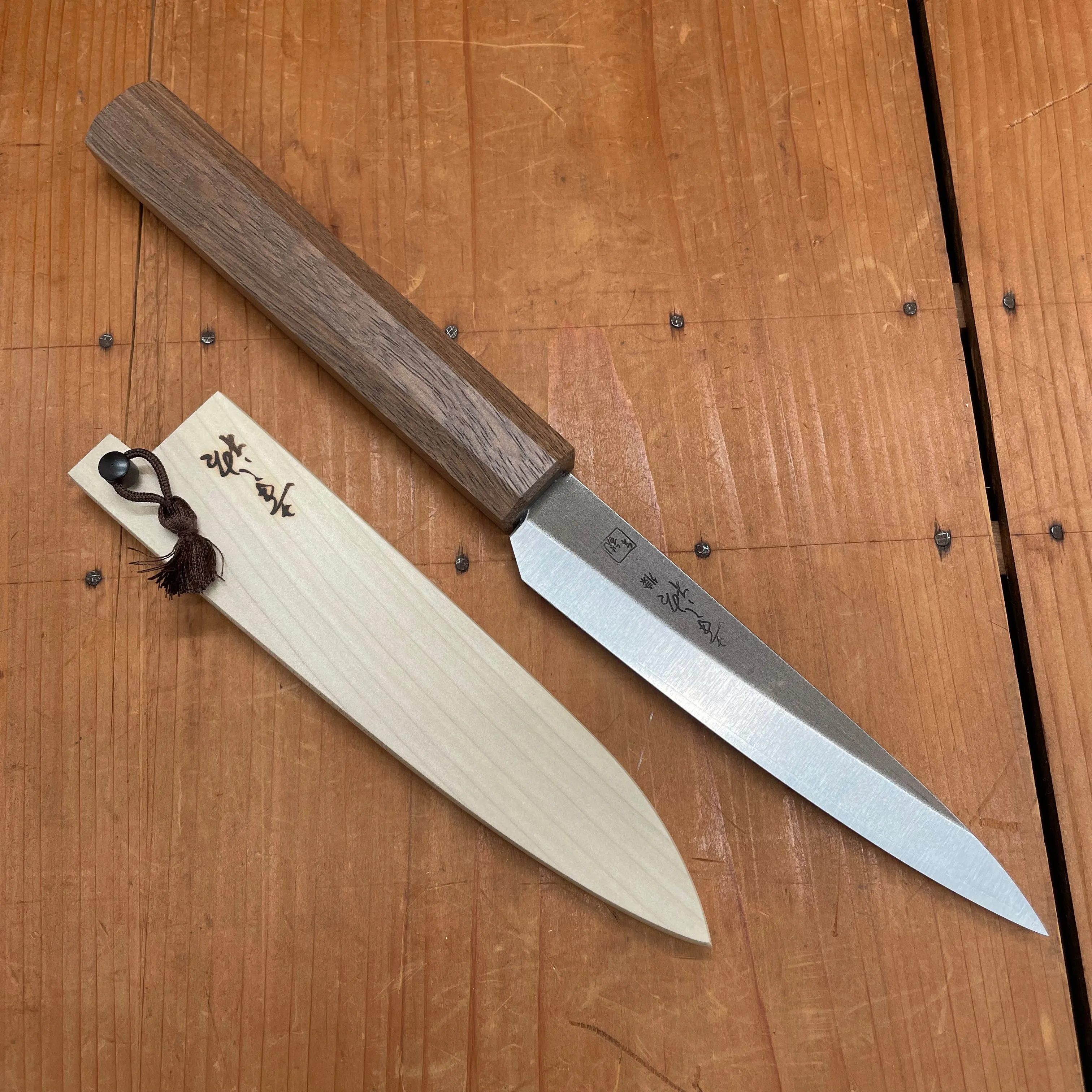 Bernal Cutlery x Konosuke GS  140mm Ko-Sabaki SLD Kurouchi Khii Laurel Handle with Saya