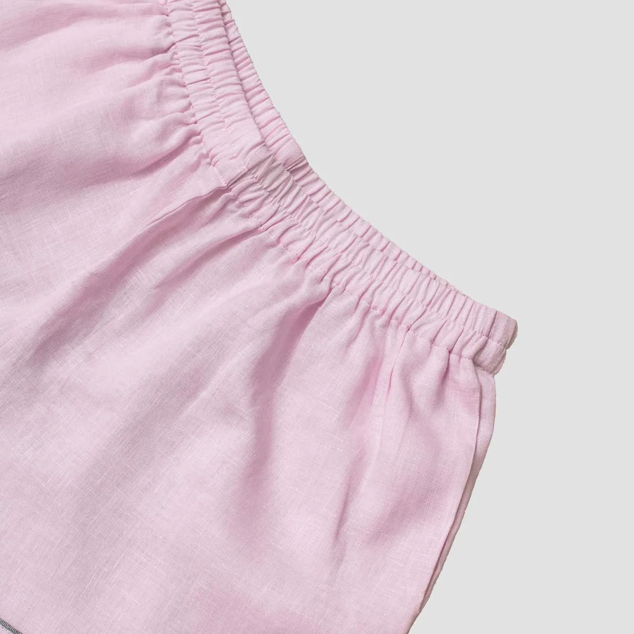 Blush Pink Linen Pyjama Shorts