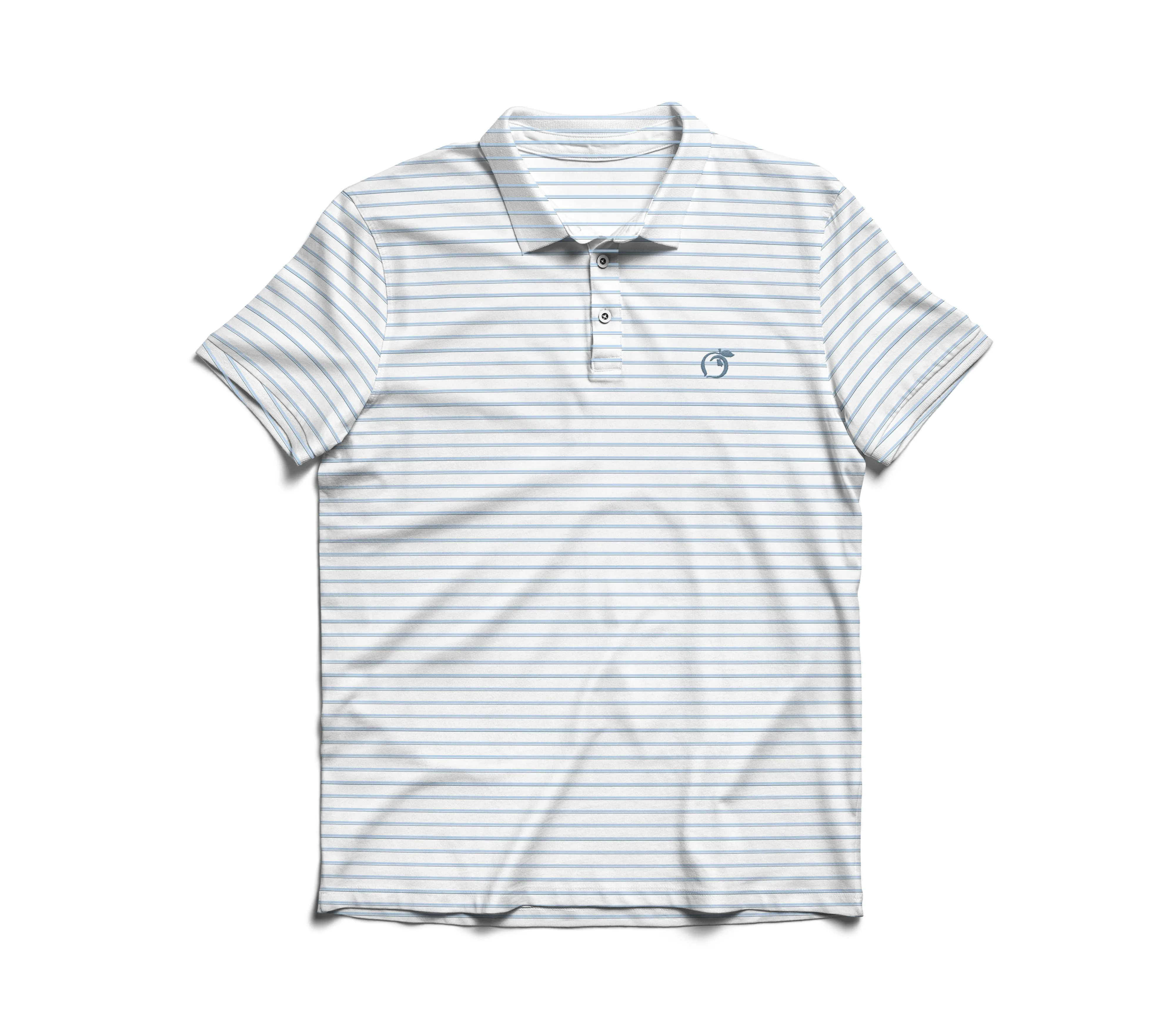 Cays Blue & Blue Steele Poplar Stripe Performance Polo