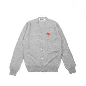 CDG PLAY x Invader Cardigan (Heather Grey)