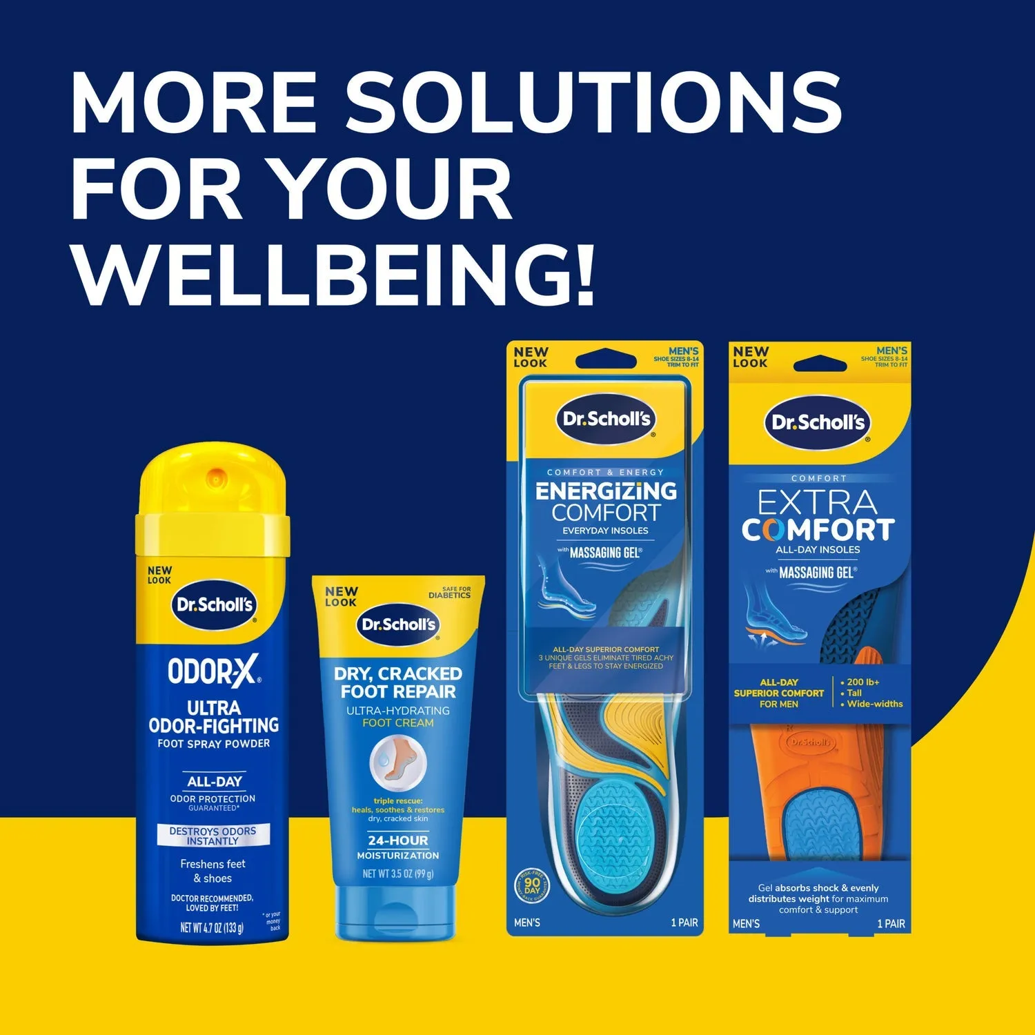 Dr. Scholl's Comfort & Energy Work Insoles with Massaging Gel Men's