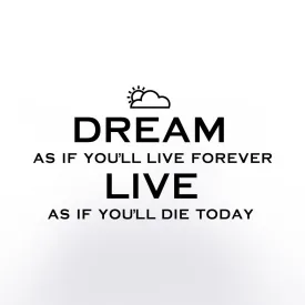 Dream as if you'll live forever