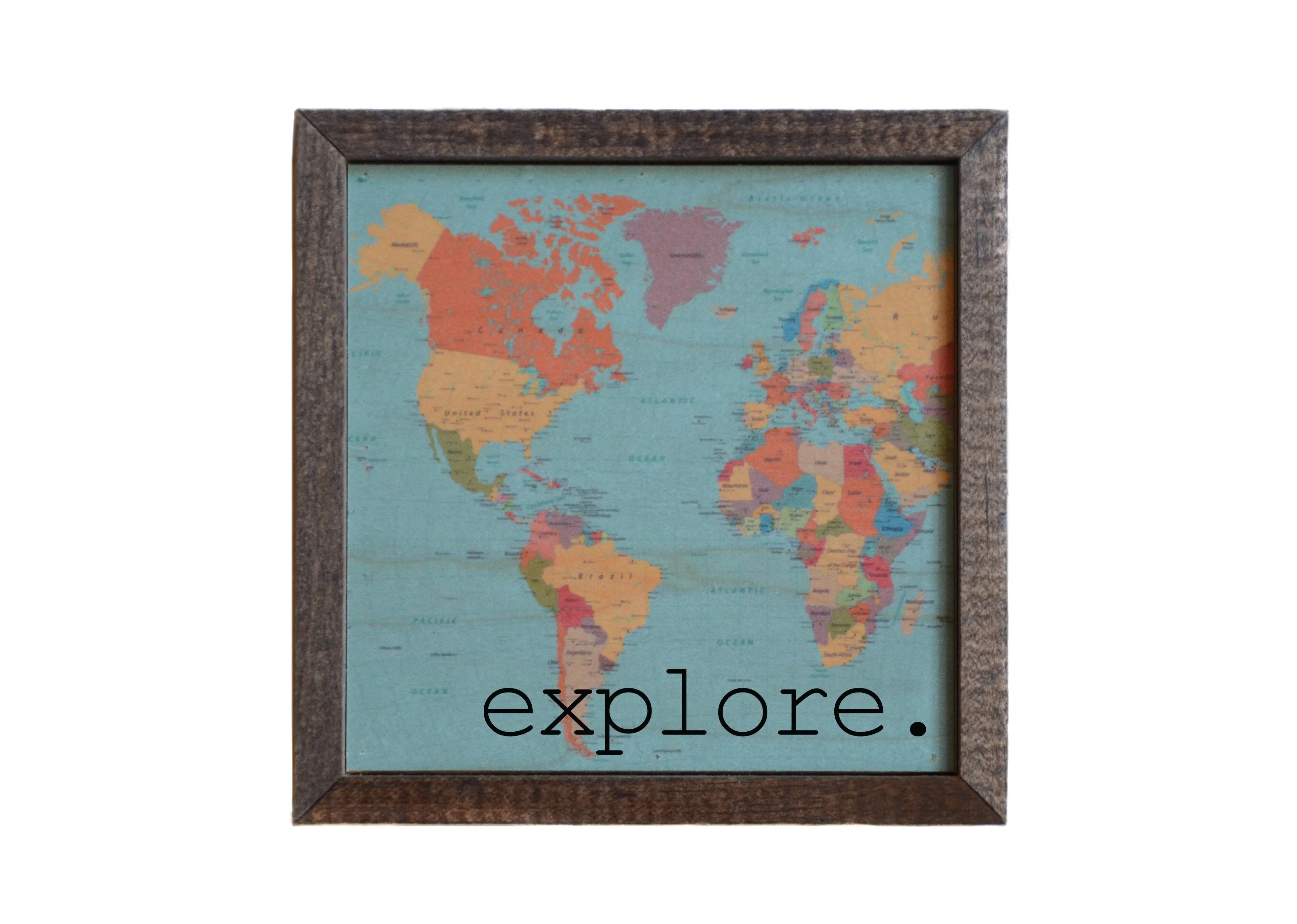 Explore Map Print Tabletop Sign