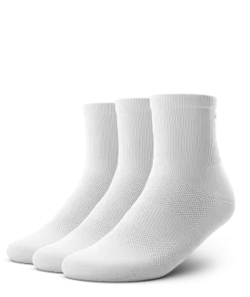 Flagship Quarter Socks White 3-Pack