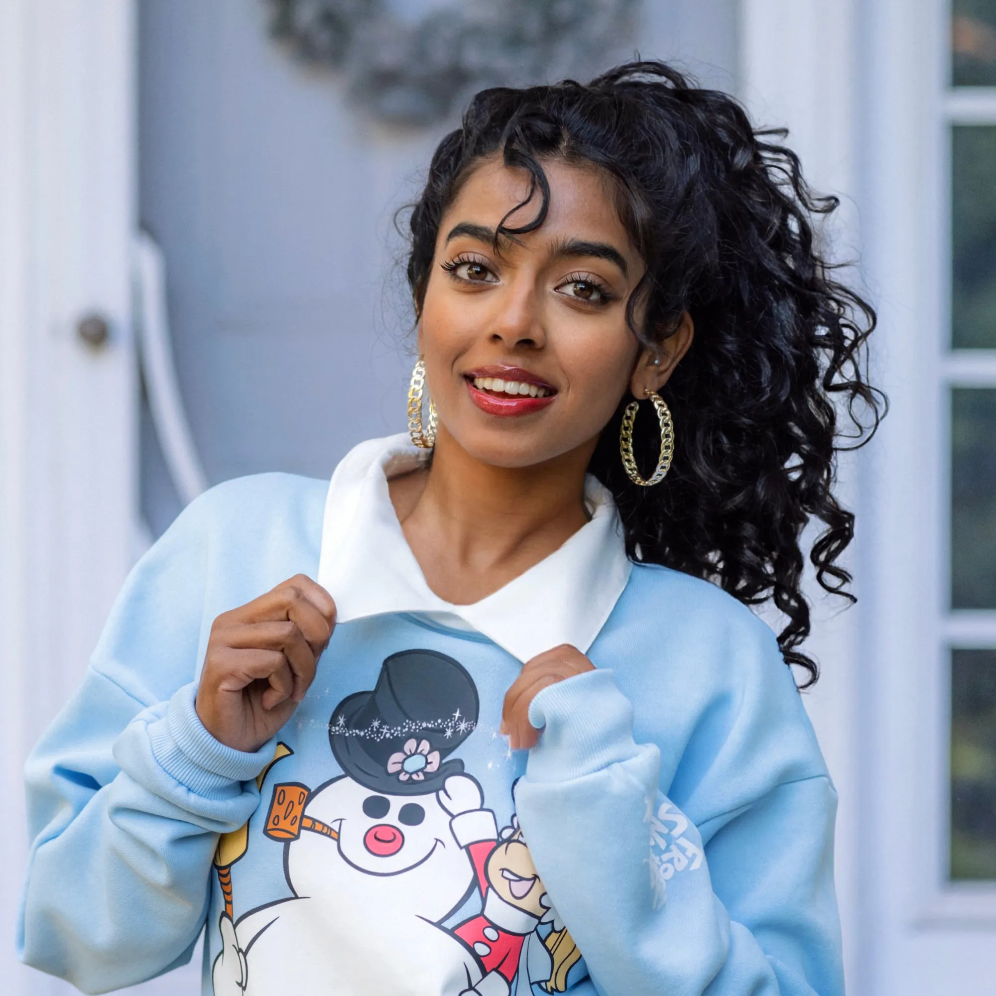 Frosty the Snowman Collared Crewneck