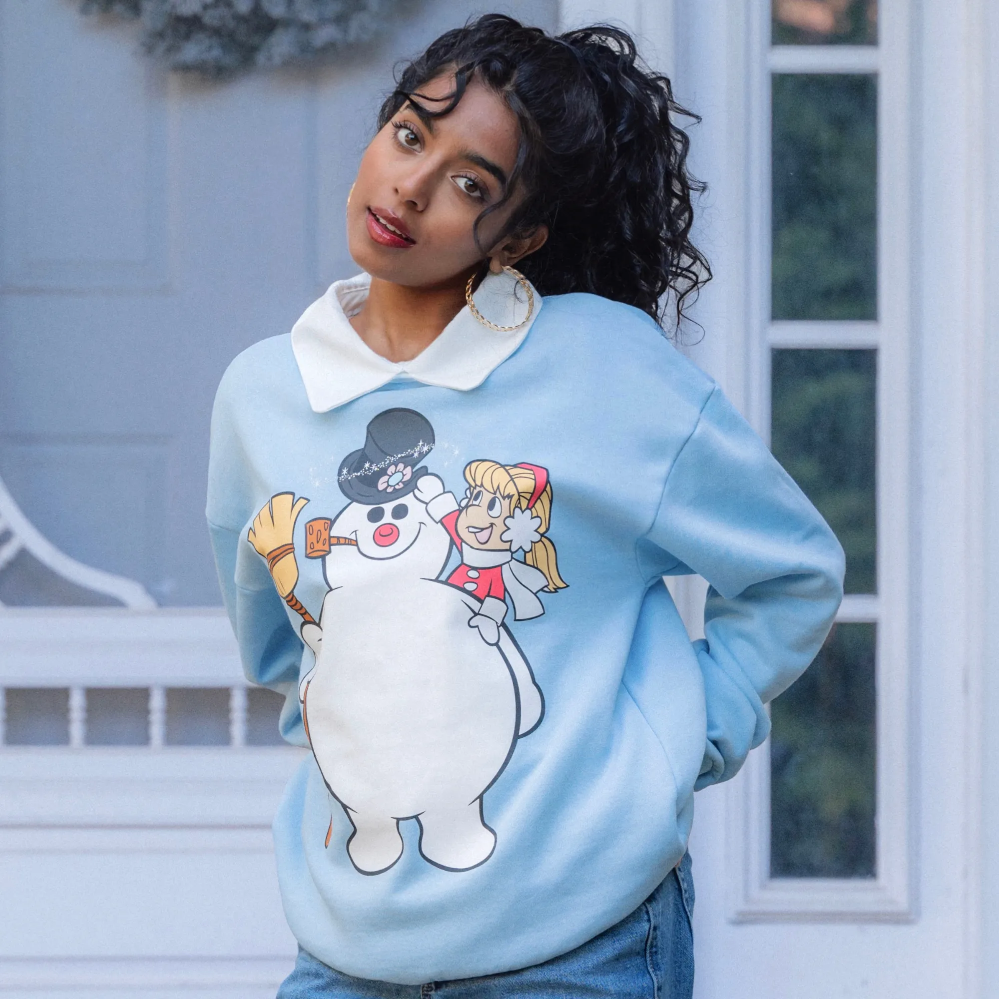 Frosty the Snowman Collared Crewneck