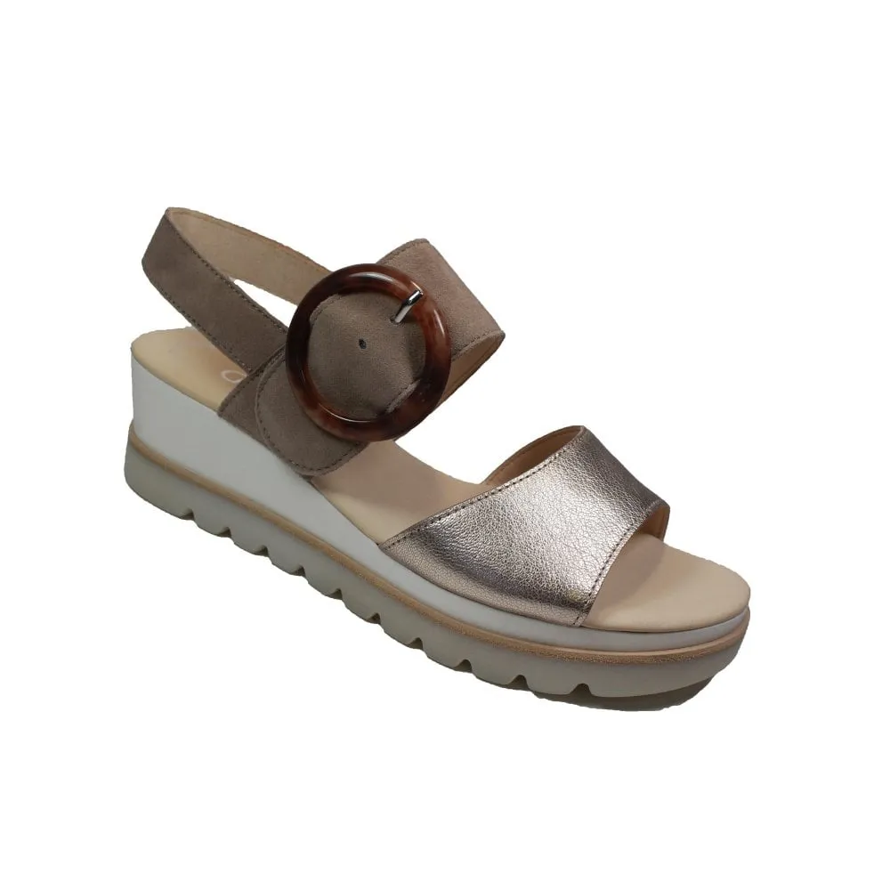 Gabor Women's Yeo Leather Wedge Sandal Purder Rabbit