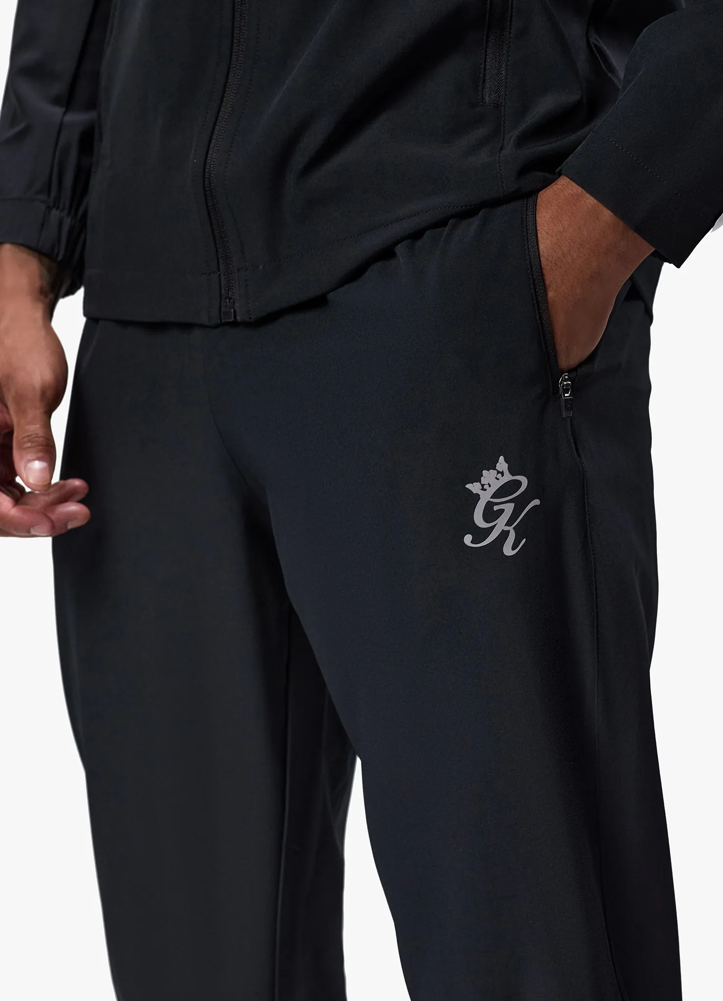 Gym King Flex Woven Tracksuit Bottom - Black