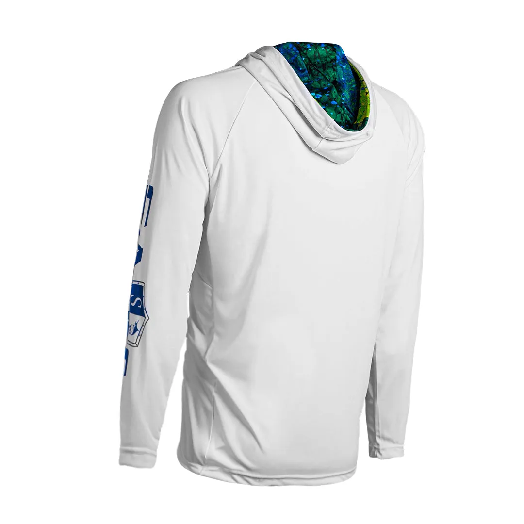 Hooded Performance Long Sleeve Shirt | White | Mahi