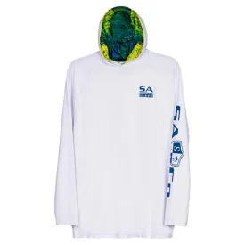 Hooded Performance Long Sleeve Shirt | White | Mahi