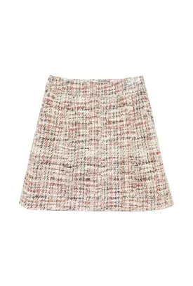 Maggie Mini Skirt - Ivory Tweed