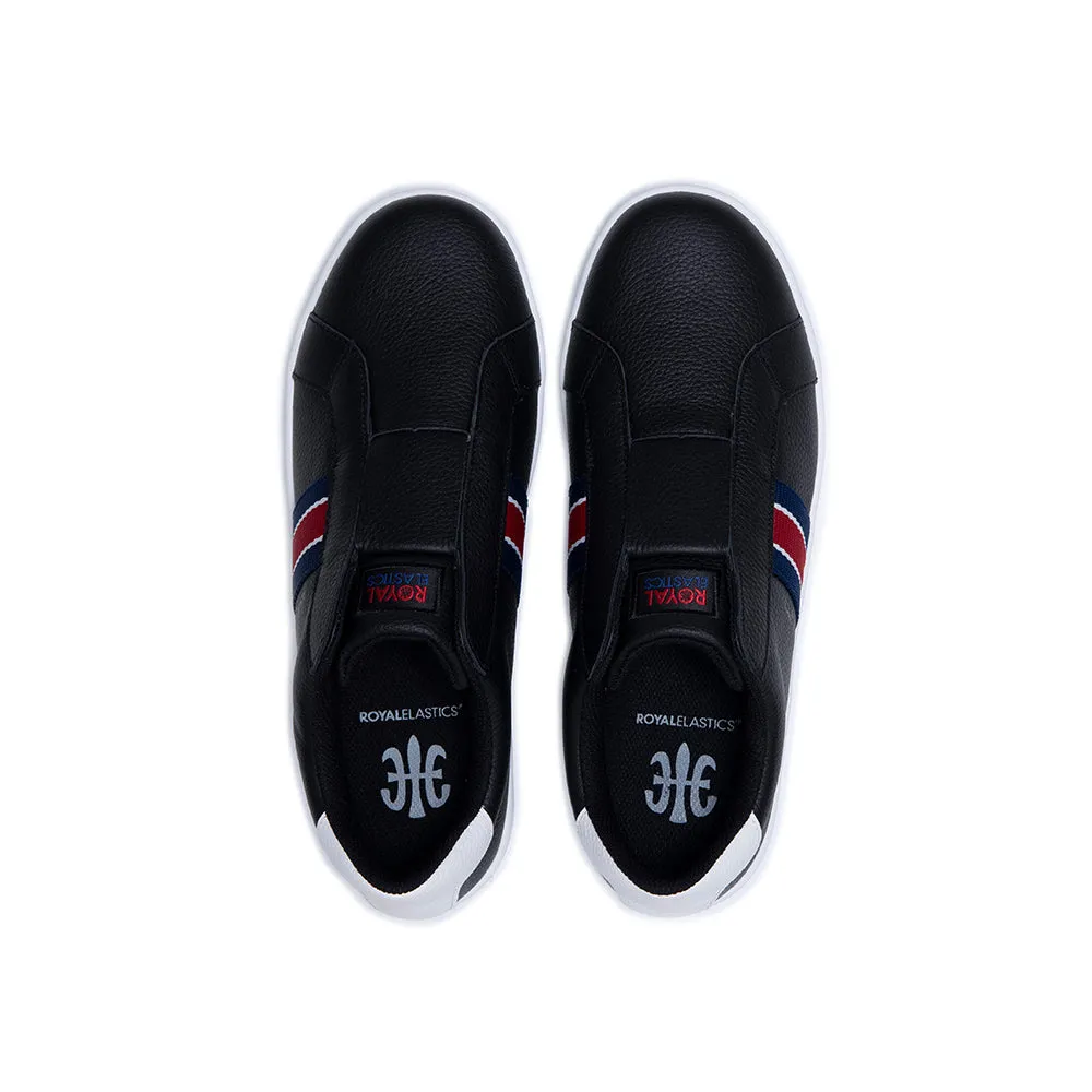 Men's Bishop Black Red Blue Leather Sneakers 01722-901