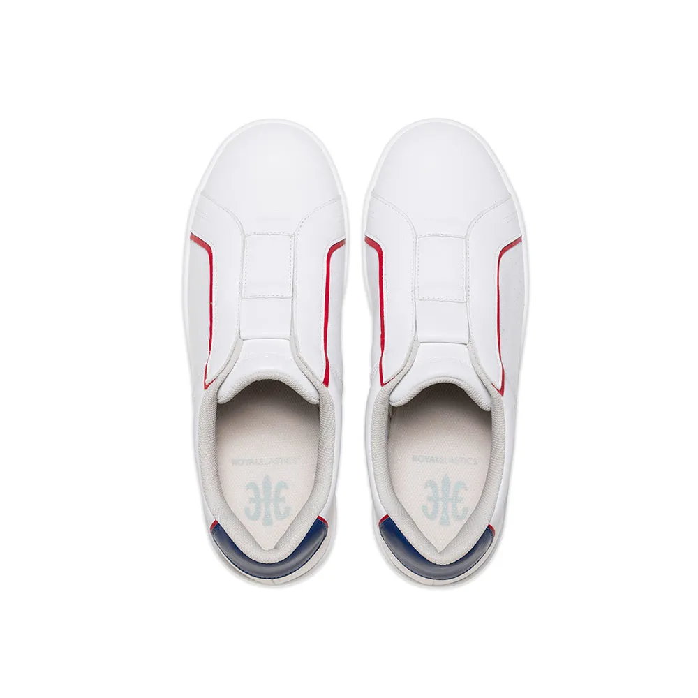 Men's Duca White Blue Red Leather Sneakers 06842-015