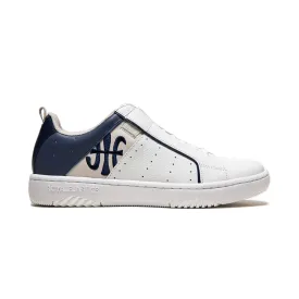 Men's Icon 2.0 White Blue Logo Leather Sneakers 06541-055