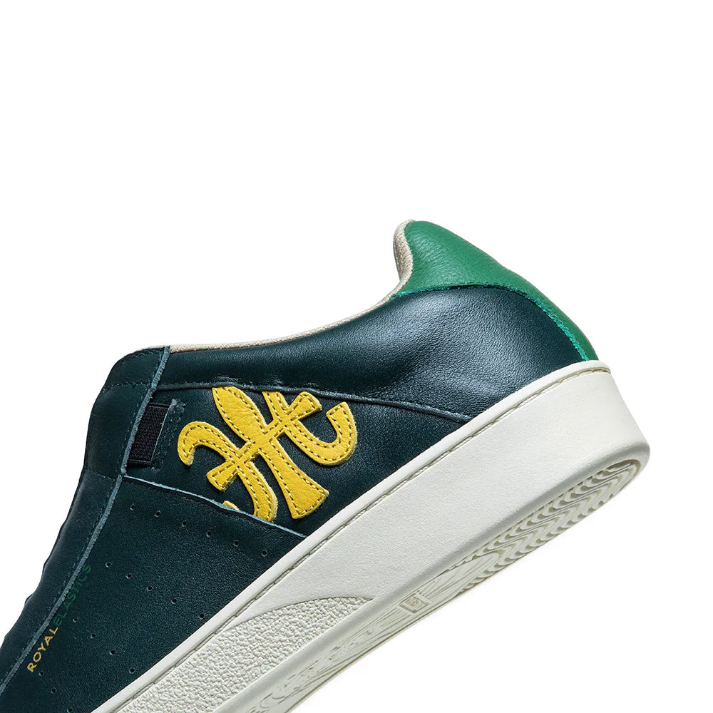 Men's Icon Green Yellow Logo Leather Sneakers 01921-443