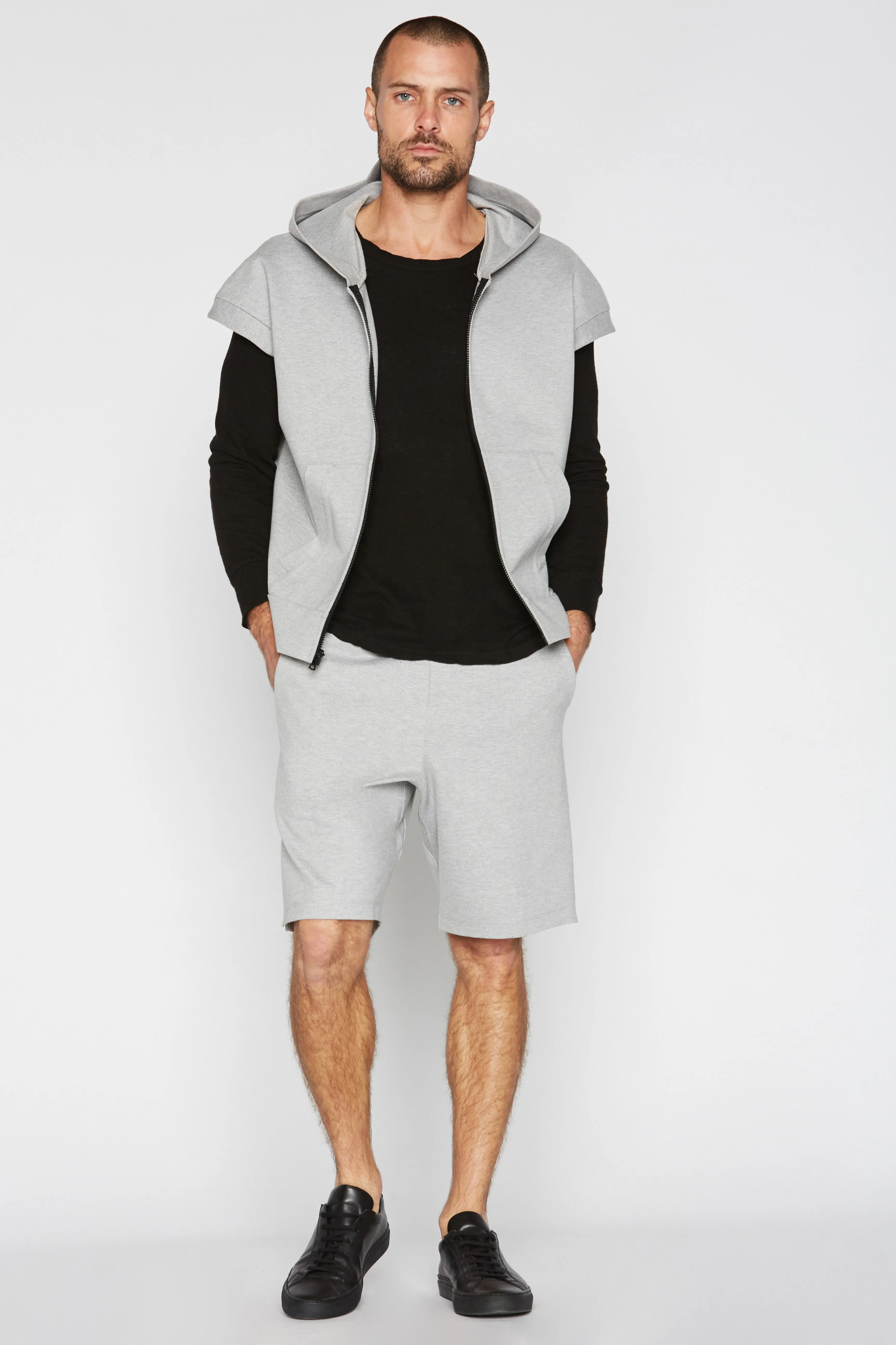 Men's Performance Ponte Zip Front Sleeveless Hoodie