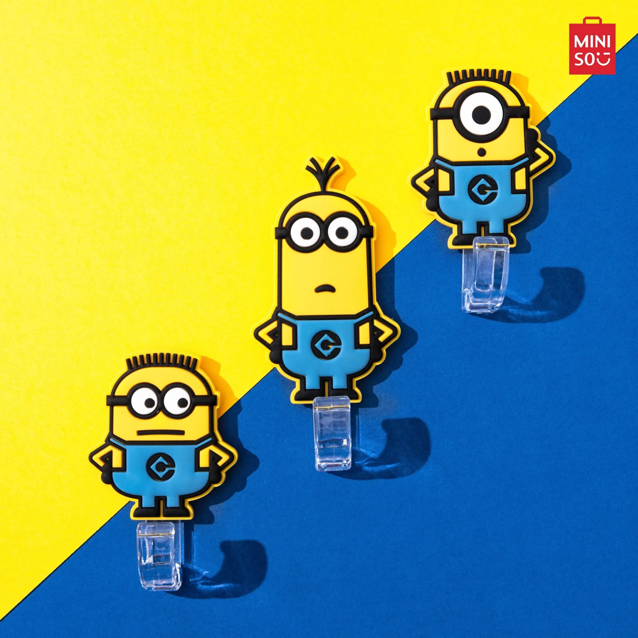 MINISO Minions Collection Foreign Shaped PVC Soft Rubber Hook (3pcs)