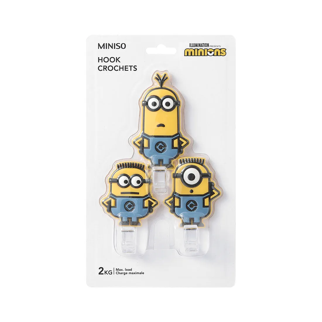 MINISO Minions Collection Foreign Shaped PVC Soft Rubber Hook (3pcs)