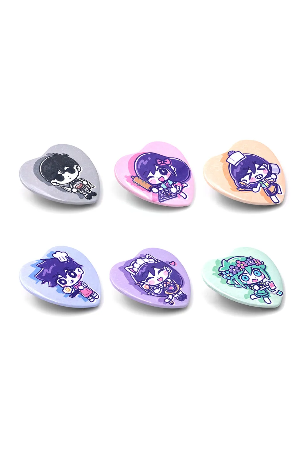 OMORI x Requiem Cafe Heart Button Pin Set