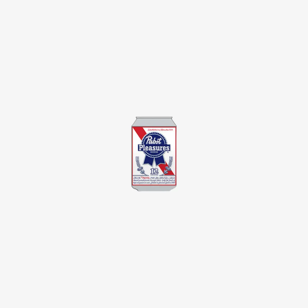 pleasures pbr label pin (silver)