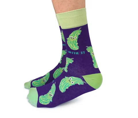 "In a Pickle" Cotton Crew Socks by Uptown Sox