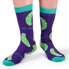 "In a Pickle" Cotton Crew Socks by Uptown Sox