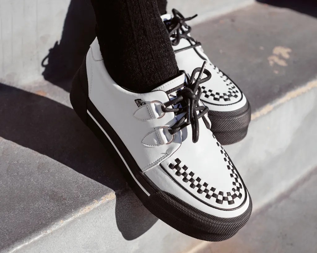 White TUKskin™ Platform Creeper Sneaker