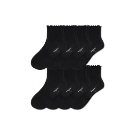 Women's Frilly Rib Quarter Sock 8-Pack