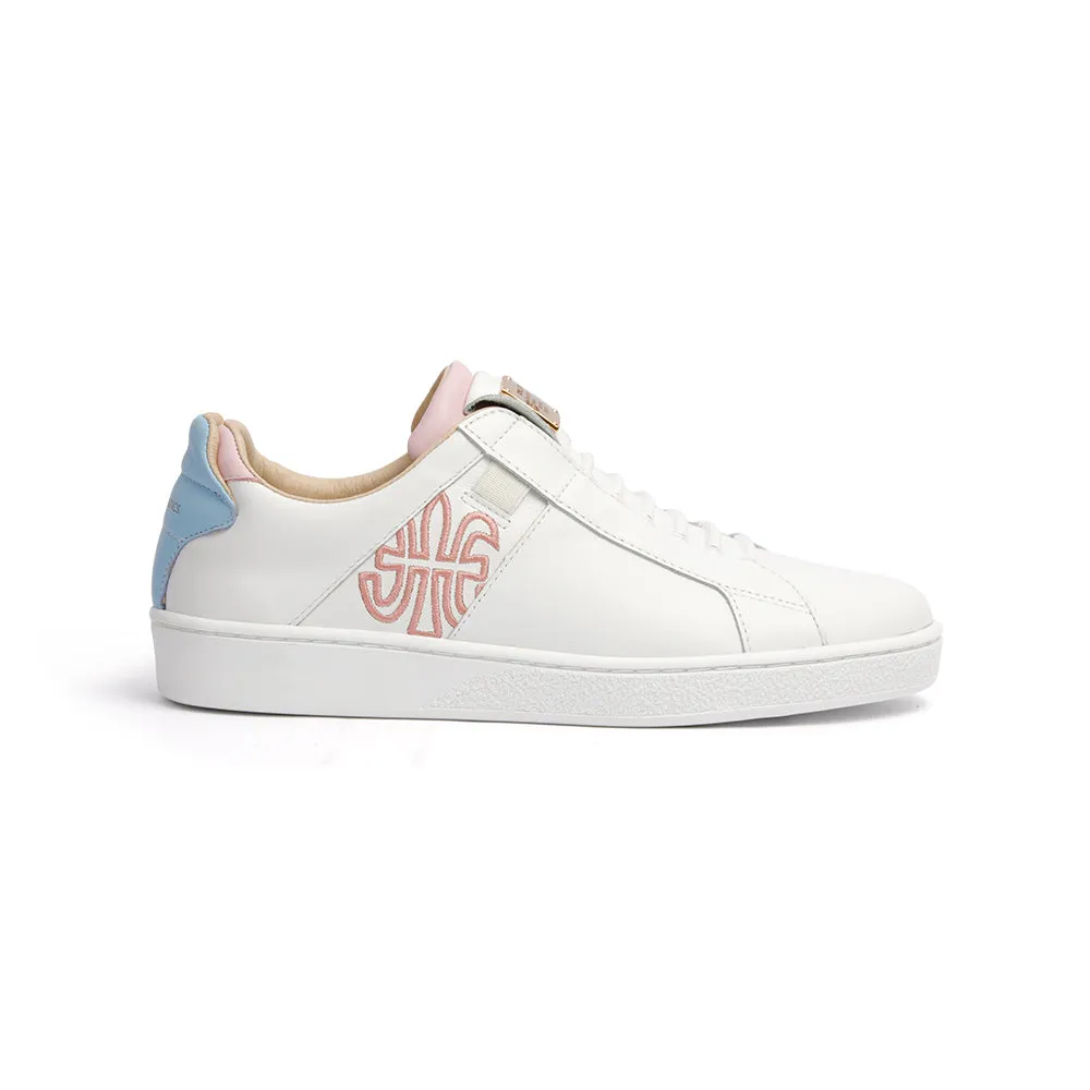 Women's Icon SBI White Blue Pink Leather Sneakers 92593-065